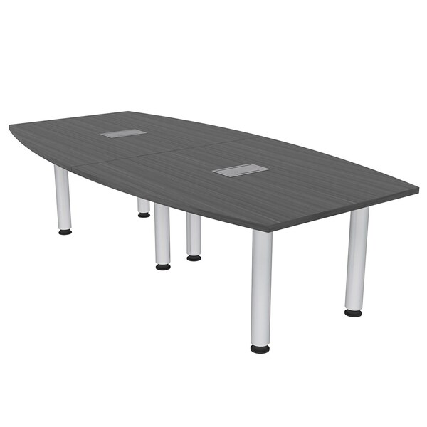 45 in W, 96 in L, 29 in H, Engineered Wood Top, Grey